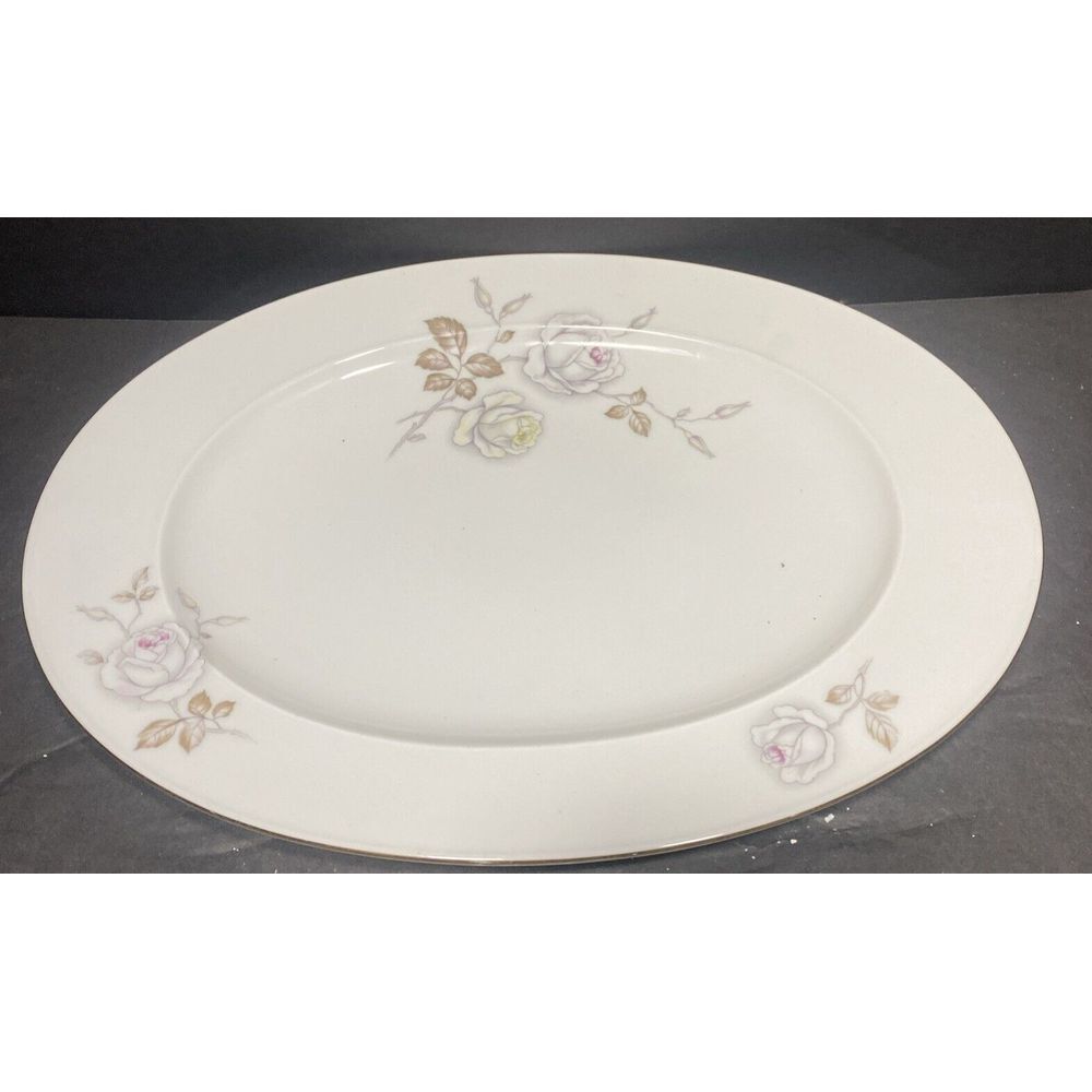 Vintage Sweetheart Rose Oval Platter 12.5"x9.25" Johann Haviland